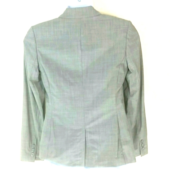 Casual Corner Stretch Blazer Gray Neutral Lined 2-Button Career Jacket 8 Vintage - Picture 2 of 3